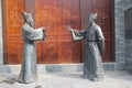 Two bronze statues of officials in the Ming Dynasty Royalty Free Stock Photo