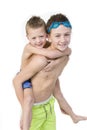Two brothers in Swimwear Royalty Free Stock Photo