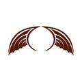 Two brown birds wing icon, flat style