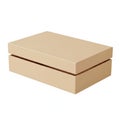 Two brown cardboard boxes stacked on top of each other against a white background Royalty Free Stock Photo