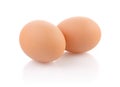 Two Brown Eggs on white Royalty Free Stock Photo