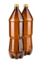 Two brown empty plastic bottles Royalty Free Stock Photo