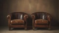 Elegant Leather Armchairs in a Vintage Setting Royalty Free Stock Photo