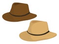 Two brown retro hats, icon