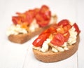 Two bruschettas Royalty Free Stock Photo