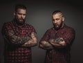 Two brutal mans with beards. Royalty Free Stock Photo