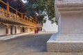 Two buddhist monks at Punakha Dzong, Bhutan