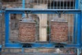 Small Buddhist Stupa Prayer Wheels in Kathmandu, Nepal