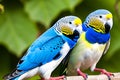 Two budgies are in the roost. Generative AI