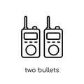 Two Bullets icon from Army collection. Royalty Free Stock Photo