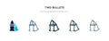 Two bullets icon in different style vector illustration. two colored and black two bullets vector icons designed in filled,