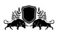 Two bulls and a shield. Royalty Free Stock Photo