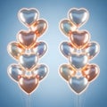 Two bunches of heart-shaped balloons Royalty Free Stock Photo