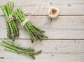 Two bundles of fresh green organic asparagus Royalty Free Stock Photo