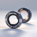 Two Burchda R7 Pro5 and I7 Pro5 precision engineered rings Royalty Free Stock Photo