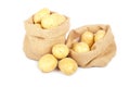 Two burlap sacks with potatoes Royalty Free Stock Photo