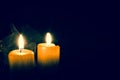 Two burning candles Royalty Free Stock Photo