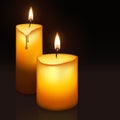 Two burning candles