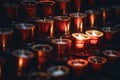 Two burning red candles in a church Royalty Free Stock Photo