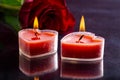 Two Burning Valentine Candles