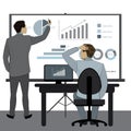 Two Business man - Presentation or brainstorming,infographic ele