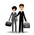 Two business man and woman Royalty Free Stock Photo