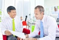 Two Business People and Green Business Meeting Royalty Free Stock Photo