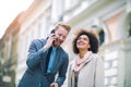 Two business people in an informal conversation Royalty Free Stock Photo