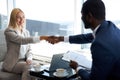 Two business people shaking hands Royalty Free Stock Photo