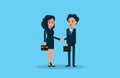 Two Business people shaking hands. Vector illustration business Royalty Free Stock Photo