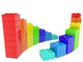 Two business stakes are made of colorful toy bricks Royalty Free Stock Photo