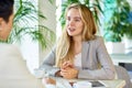 Two Business Women Meeting in Cafe Royalty Free Stock Photo