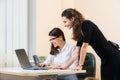 Two business women working at office Royalty Free Stock Photo