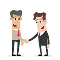 Two businessman enter into a handshake agreement