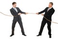 Two businessman pulling rope Royalty Free Stock Photo