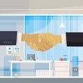 Two Businessman Shake Hand, Business Man Stand In Office Agreement Concept Royalty Free Stock Photo