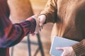 Two businessman shaking hands after the meeting Royalty Free Stock Photo