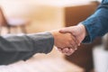 Two businessman shaking hands after the meeting Royalty Free Stock Photo