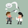 Two businessman are talking with smiling face but Royalty Free Stock Photo