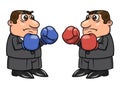 Two businessmen with boxing gloves 2