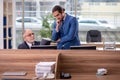Two businessmen employees working in the office Royalty Free Stock Photo