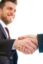 Two businessmen giving handshake