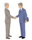 Two businessmen handshake