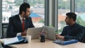 Two businessmen having business discussion in meeting at office Royalty Free Stock Photo