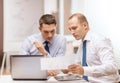Two businessmen having discussion in office Royalty Free Stock Photo