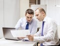 Two businessmen having discussion in office Royalty Free Stock Photo