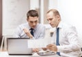 Two businessmen having discussion in office Royalty Free Stock Photo