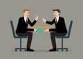 Two Businessmen Passing Money Under the Table Royalty Free Stock Photo