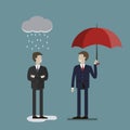 Two Businessmen in Rain Royalty Free Stock Photo