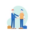 Two businessmen shake hands,Business partnership meeting concept. Vector illustration